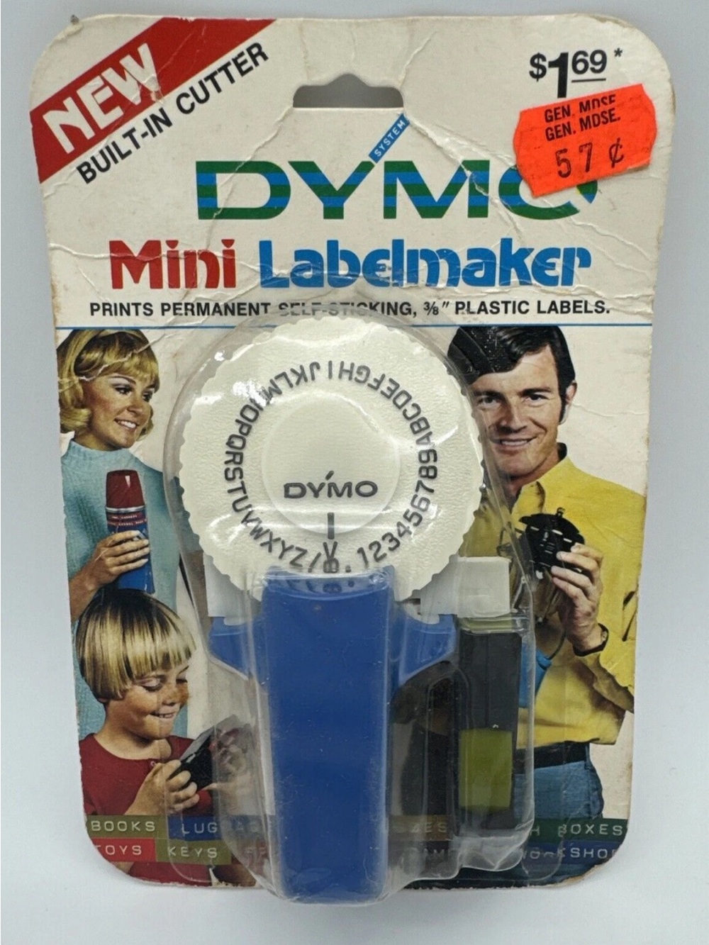 Vintage Dymo Radio Shack Mini Plastic Label Maker 3/8” Labels Model 1860 USA